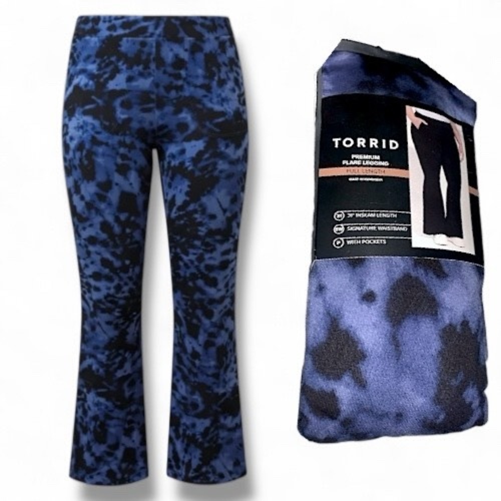 TORRID Tie-Dye Explosion Peacoat Full-Length Flare Leggingsβ NWT Size 1X